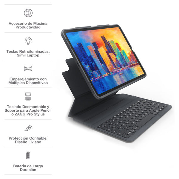 Teclado con Funda Pro Keys para iPad Air 13" M2 y iPad Pro 12.9"